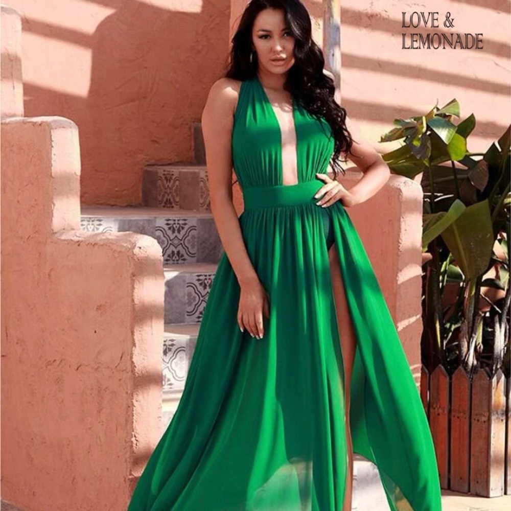 Green formal gown from shein.